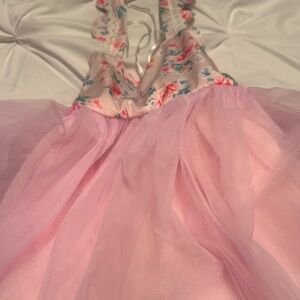 Floral Pink Tulle Dress